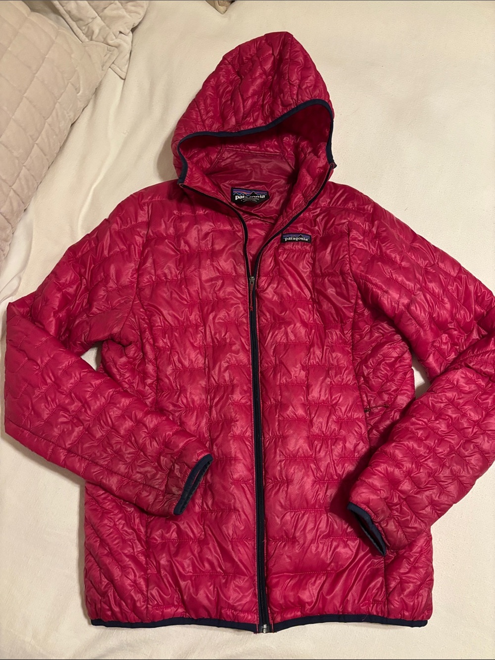 Patagonia Women's Hooded Puffer Jacket - Raspberry